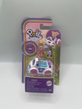 Mattel Polly Pocket White and Purple Mini Car Playset